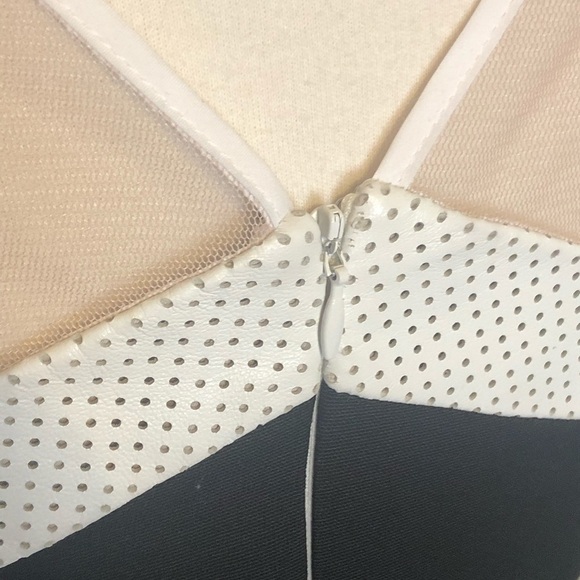 Wai Ming Black Dress with Leather and Mesh Details - Picture 12 of 15